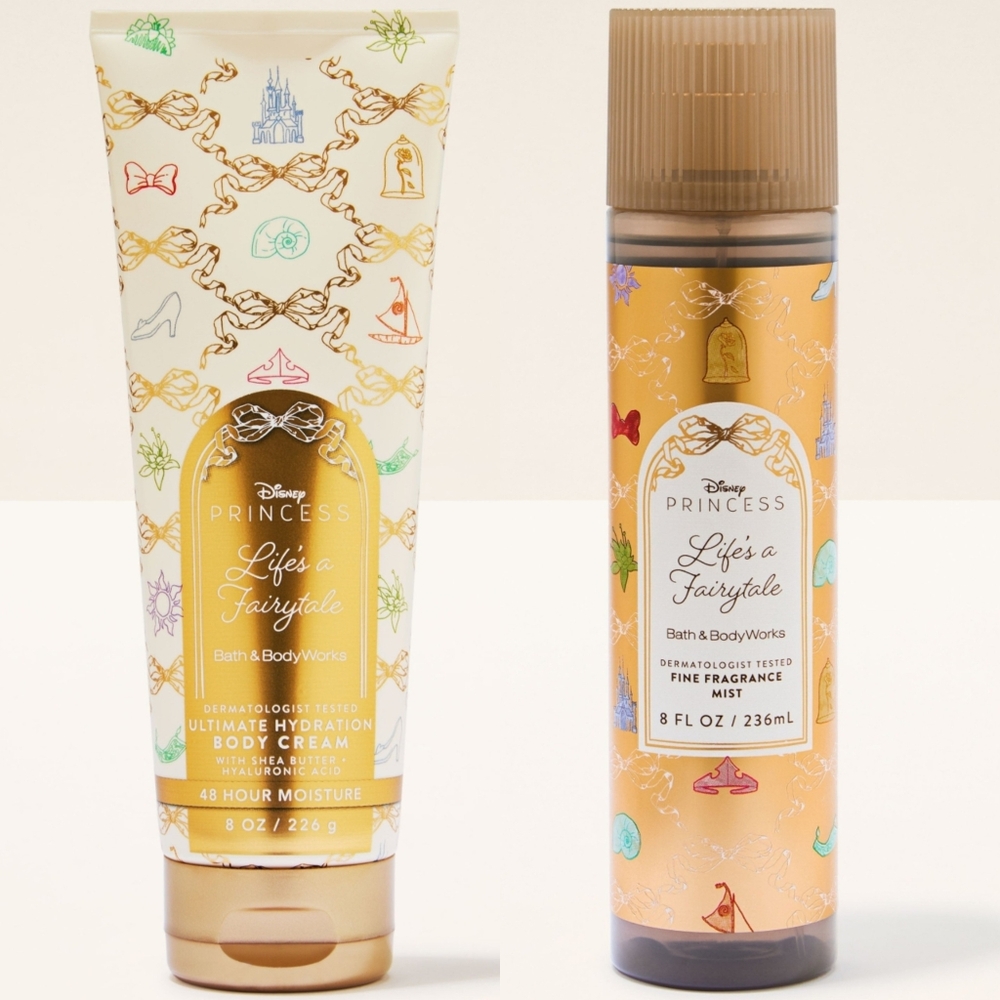Disney Princess Life's a Fairytale Body Cream & Fine Fragrance Body Mist Set NEW